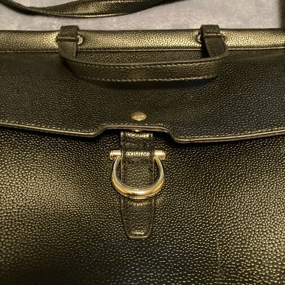 TAHARI Tahiti Flap Satchel Glamper Black Career Office Handbag - Picture 3 of 7